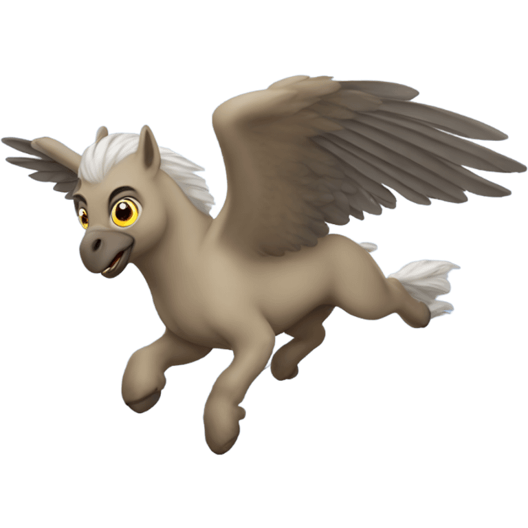 Hippogriff flying emoji