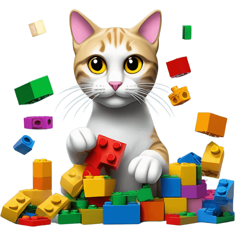 cat doing legos emoji