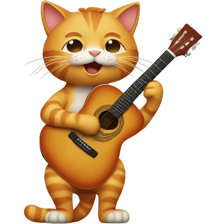 Ginger cat with guitar  emoji