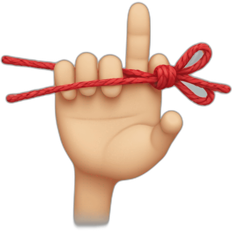 finger with a string tied in a bow emoji