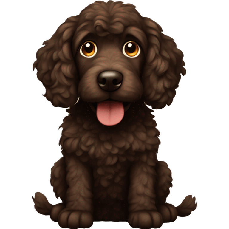 Dark brown doodle dog emoji