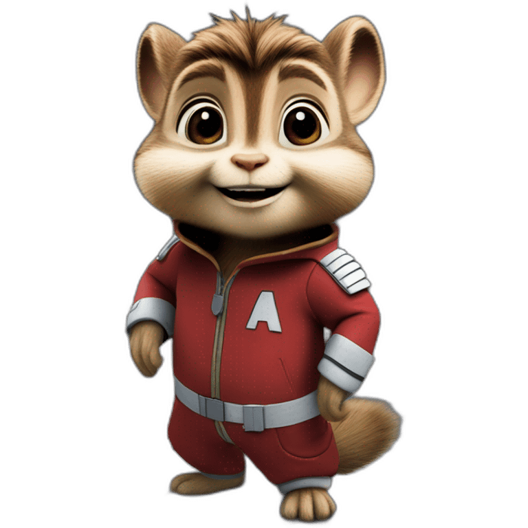 Alvin the chipmunk on an interstellar cruise ship to the Death Star from star wars emoji