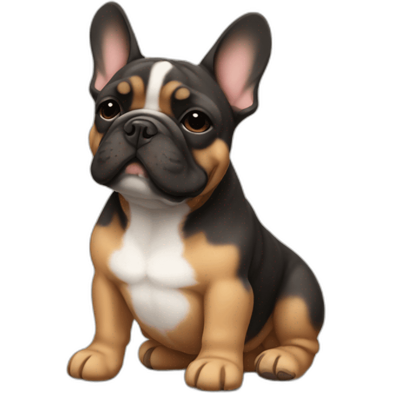 Sleeping Light Brown and black French bulldog emoji