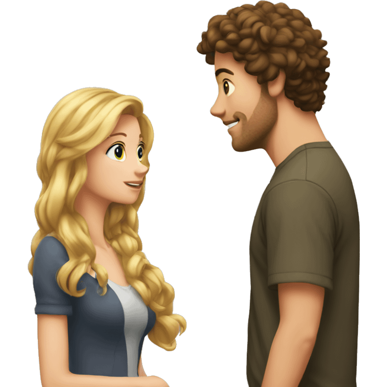 Claire is talking to her boyfriend Nick at the university  emoji