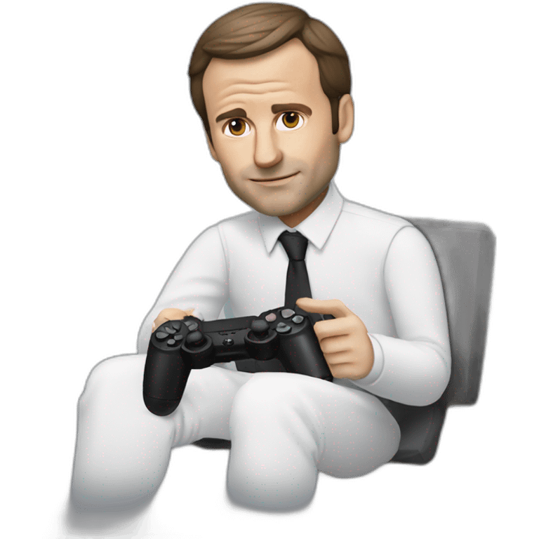 macron playing playstation emoji