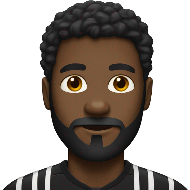 blackman with beard in a soccer shirt emoji