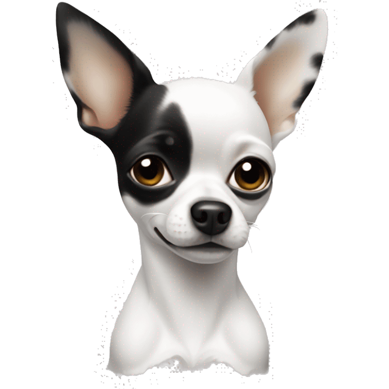 White Chihuahua with black stains  emoji