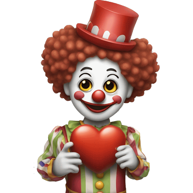 Clown holding heart sign emoji