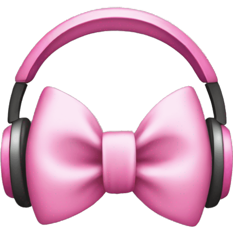 Headphones with a pink bow emoji