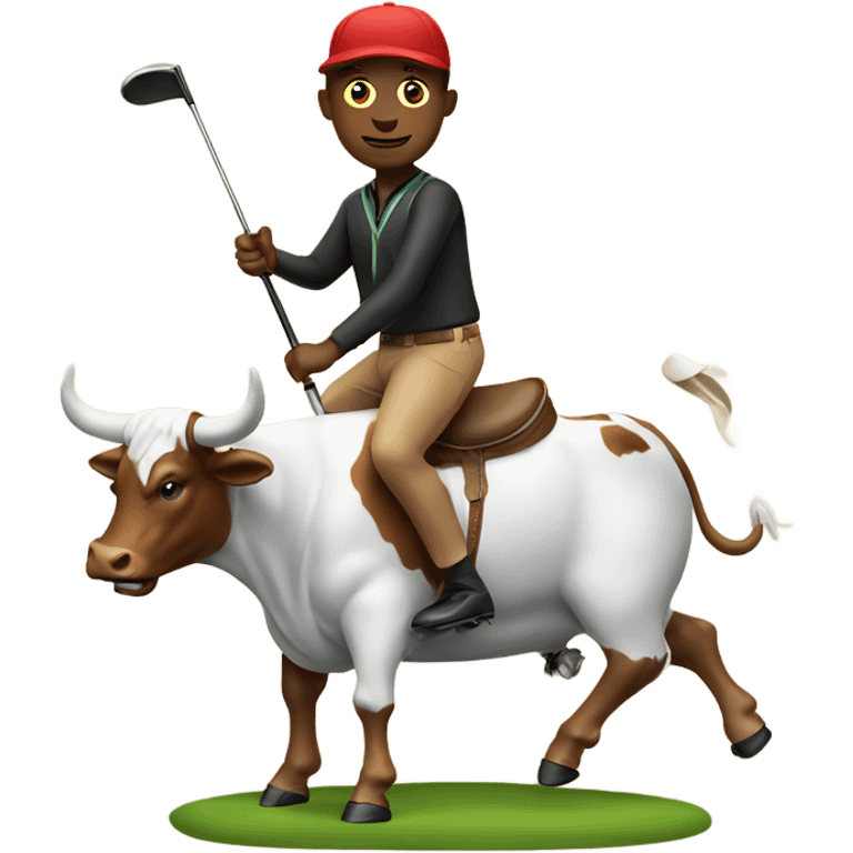 Golfer riding a bull emoji