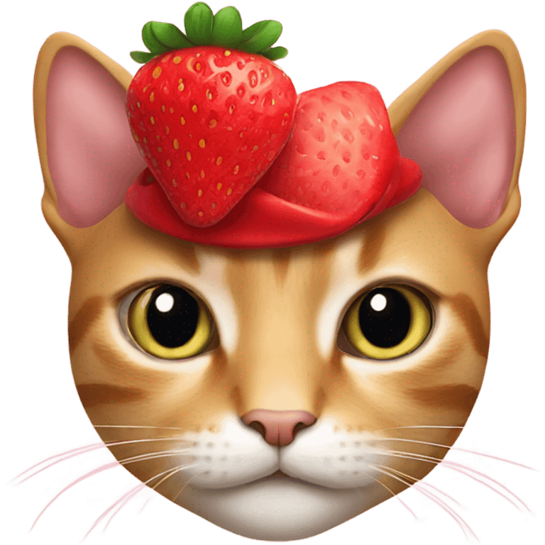 Cat with strawberry hat emoji