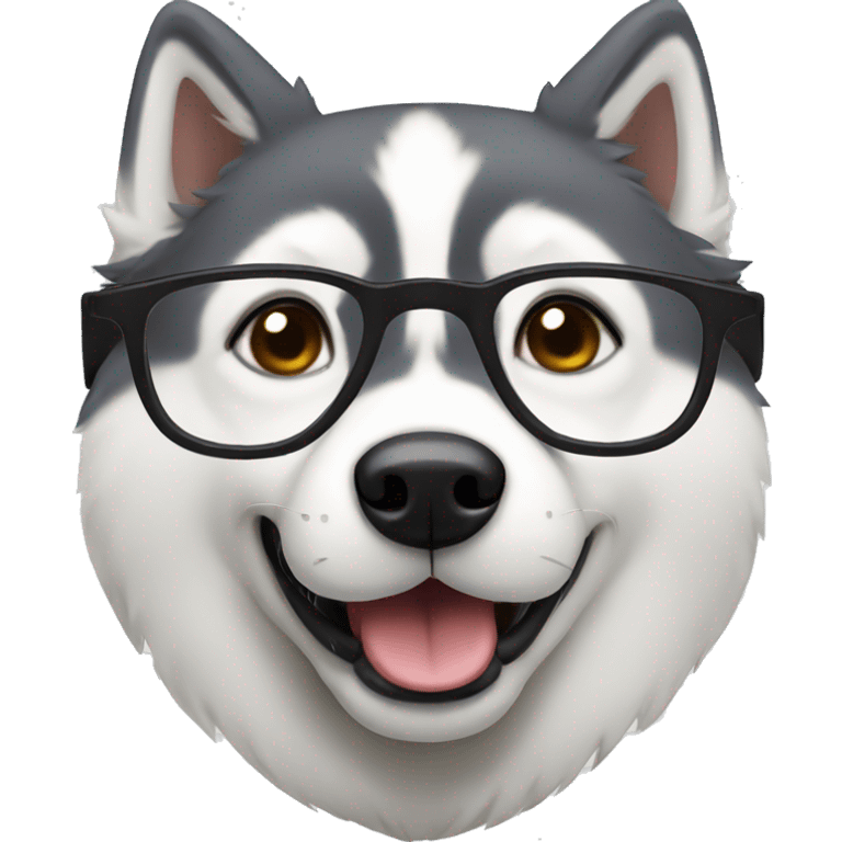 Husky with glasses emoji