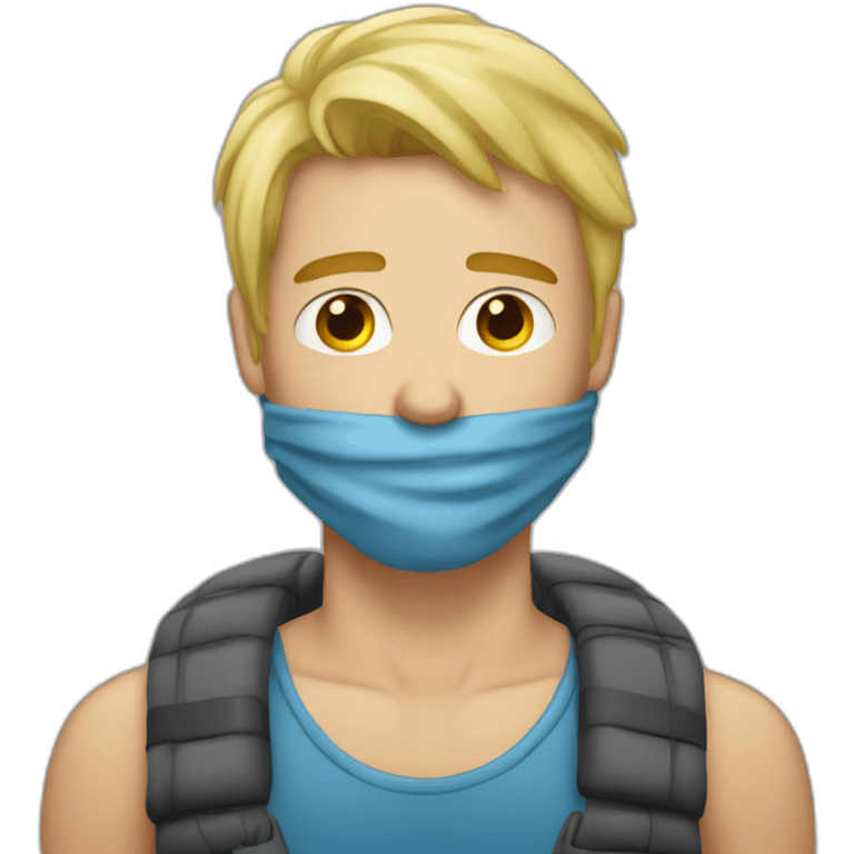 Hypothermie of a blond man emoji