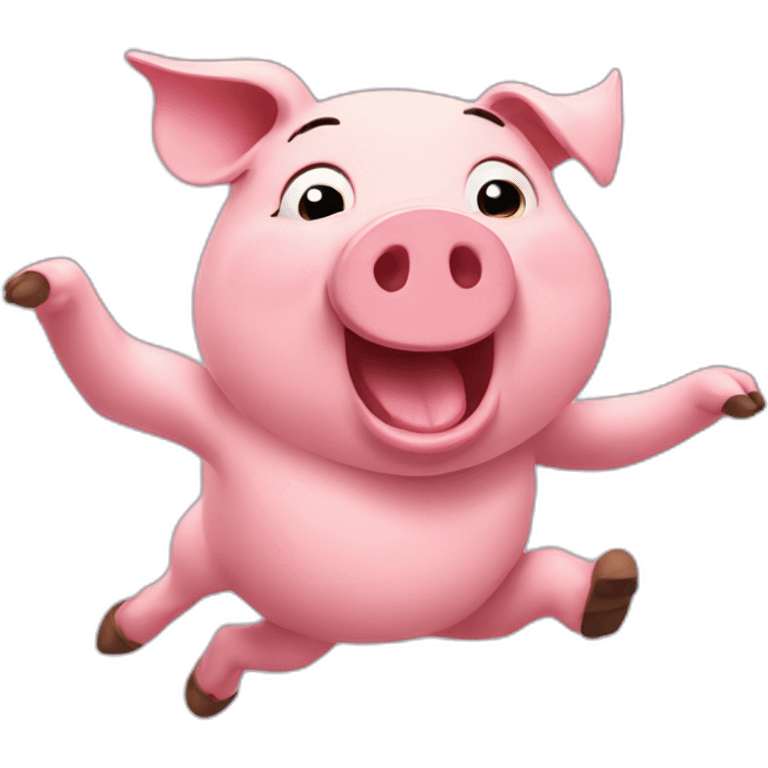 pig dancing with pig friends emoji