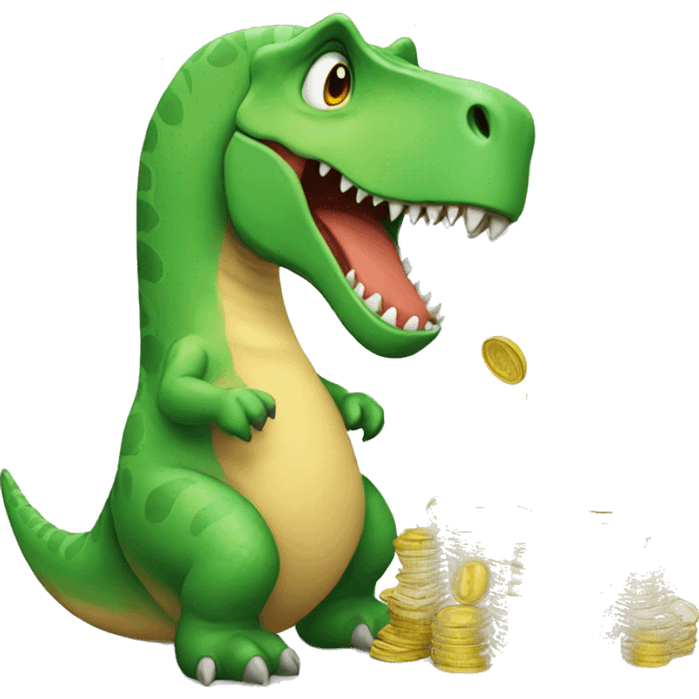 dinosaur making money emoji