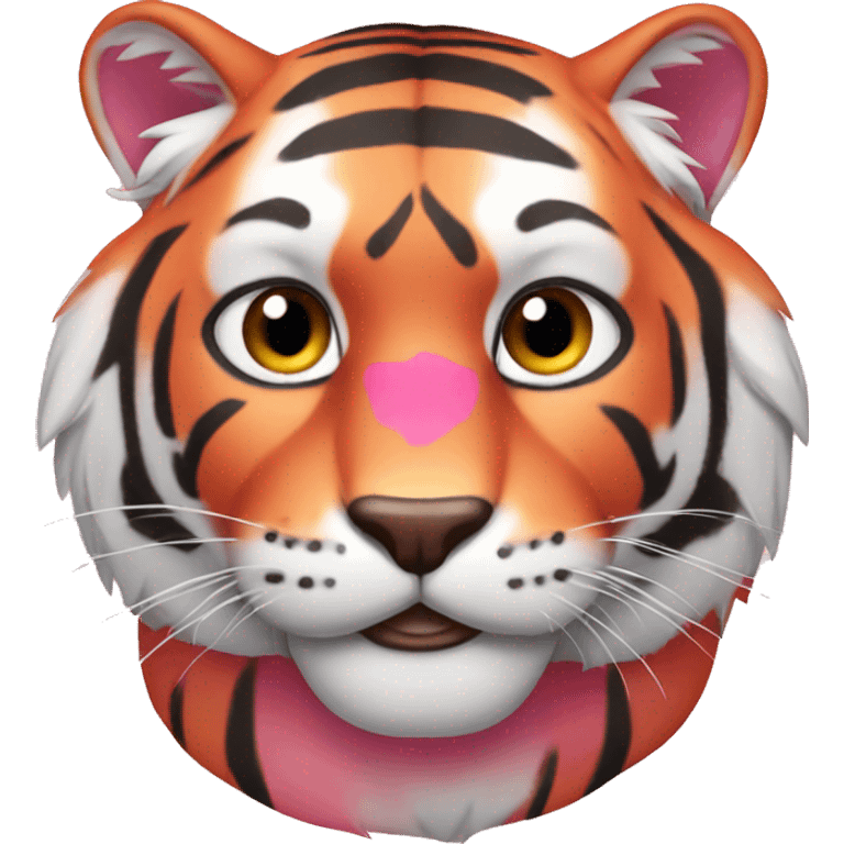 Pink and red tiger  emoji