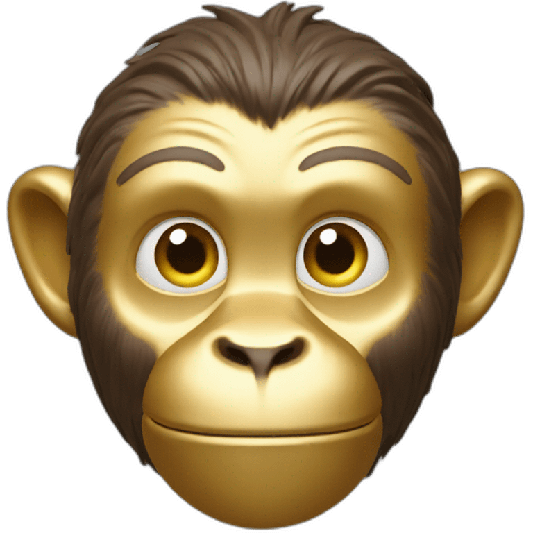 Gold monkey stuff 3D emoji