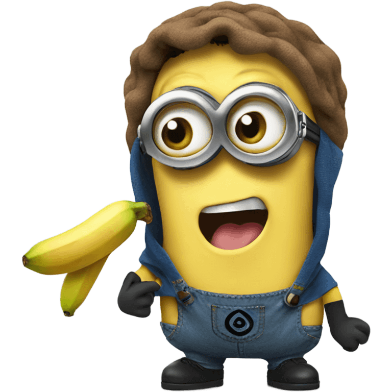 a minion eating a banana emoji