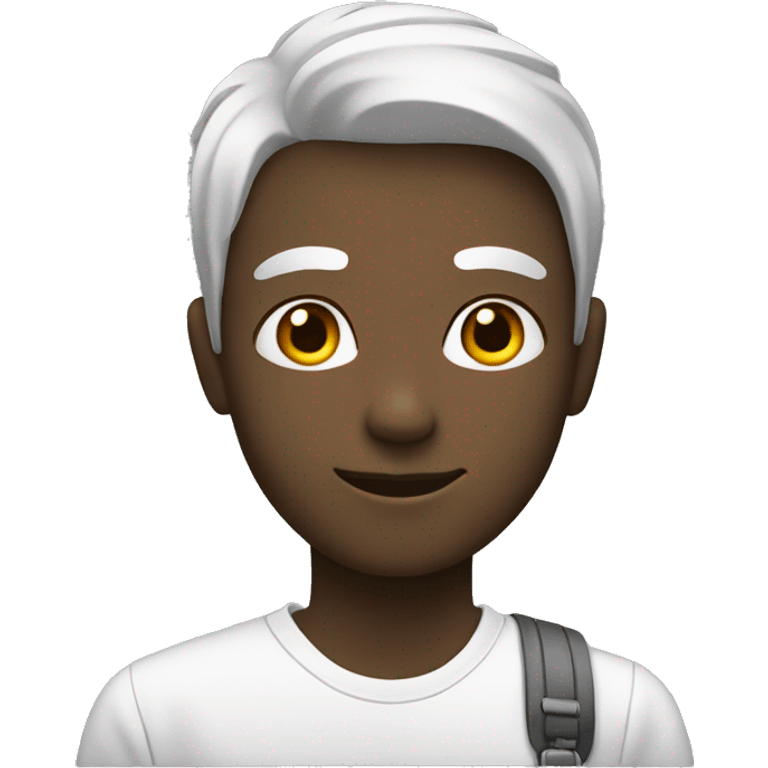 a student with white skin making a step downstairs emoji