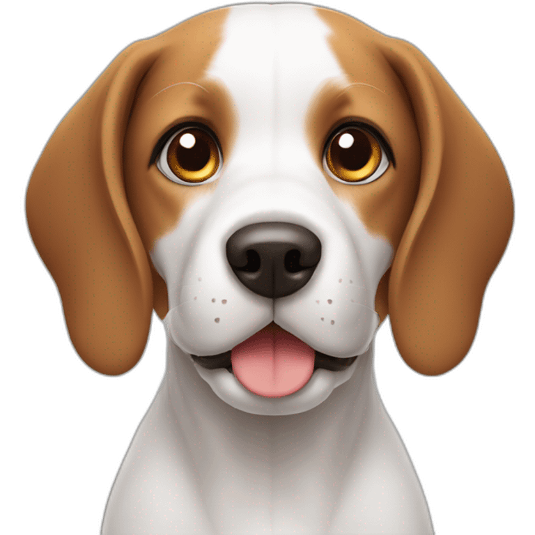 Cute white and brown beagle emoji