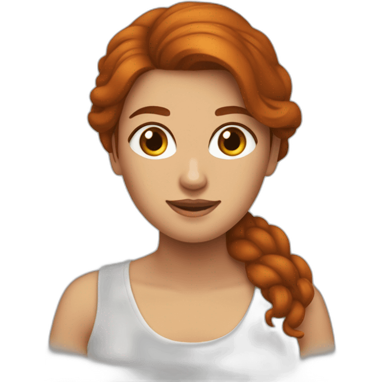 une femme brune tient une femme rousse emoji