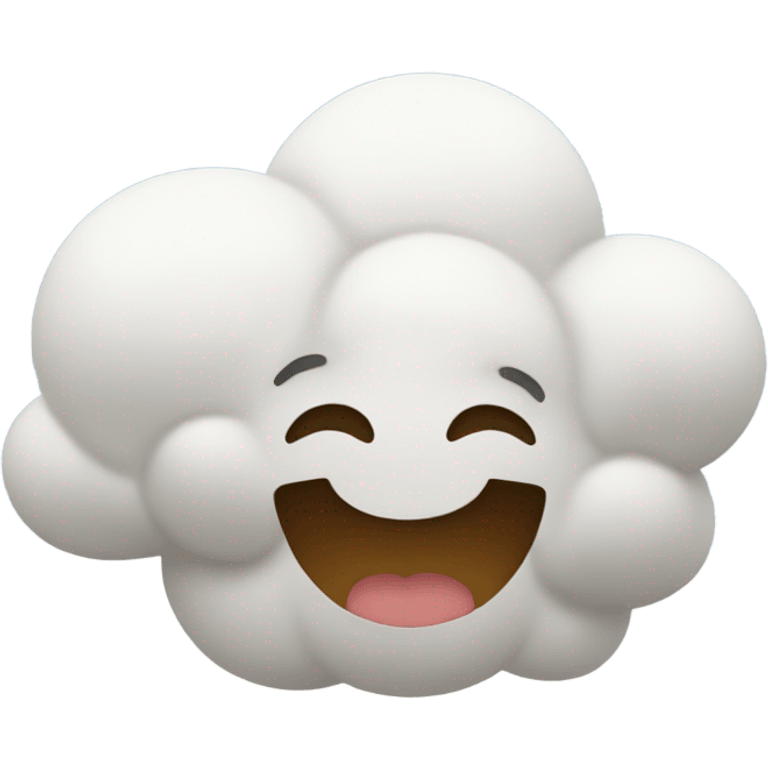 un emojis qui sourit dans les nuages emoji