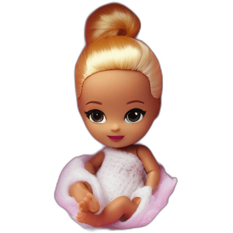 Newborn barbie in box photo session emoji