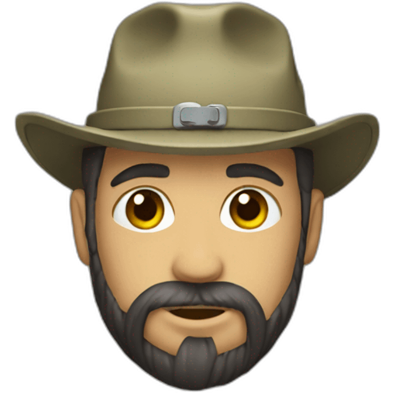 MORENO HIKER WITH PADLOCK BEARD emoji