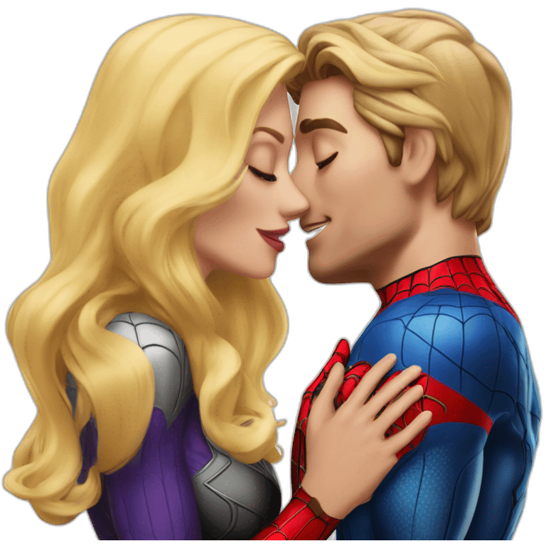 spider-man-kissing-a-blonde-woman emoji