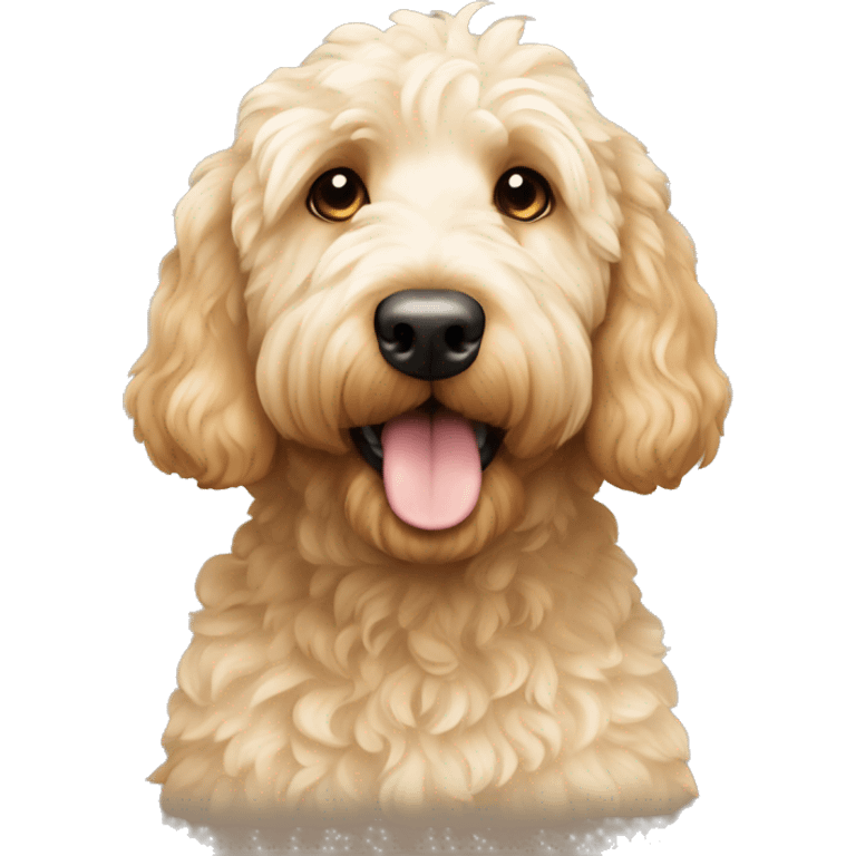 Goldendoodle that is cream with brown spots emoji