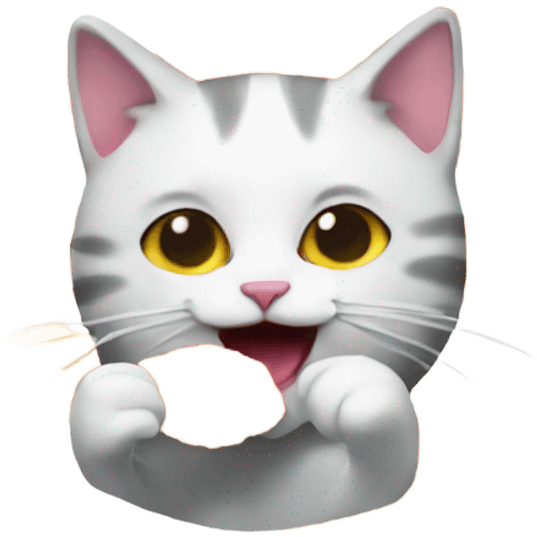 Cat eating chicken nuggets  emoji