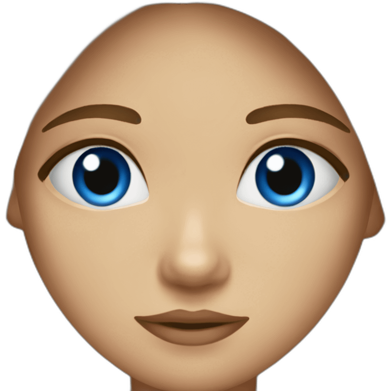 fille chatain aux yeux bleus  emoji