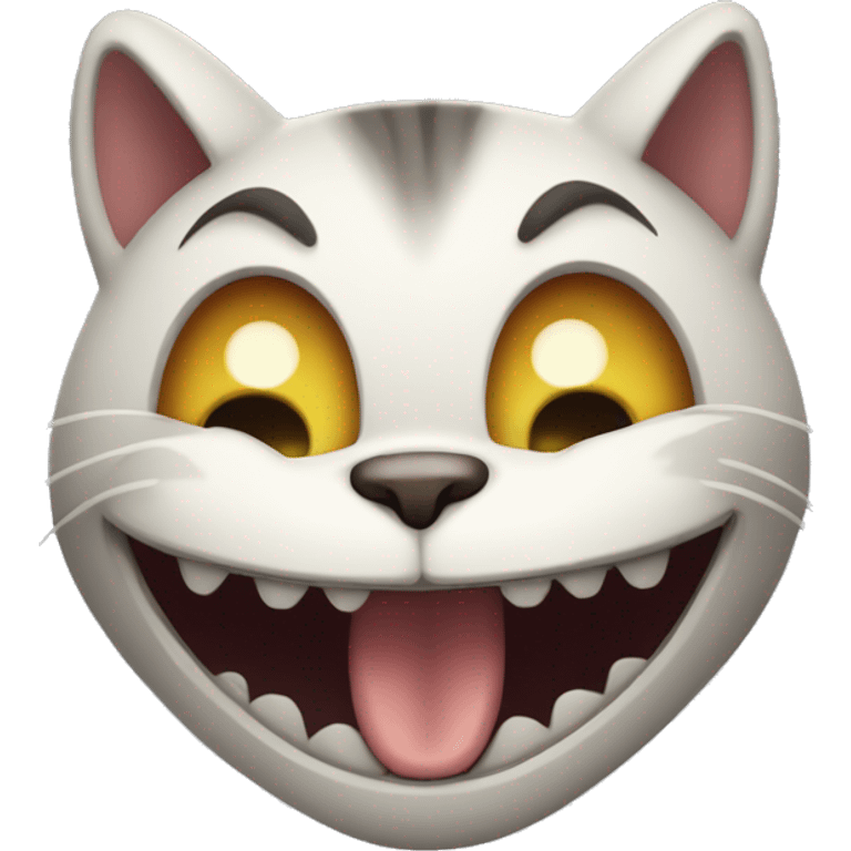 Creepy scary laughing cat emoji