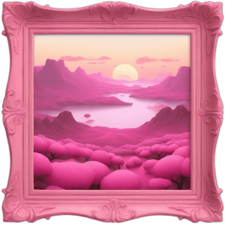 PINK LANDSCAPE PICTURE WITH FRAME emoji