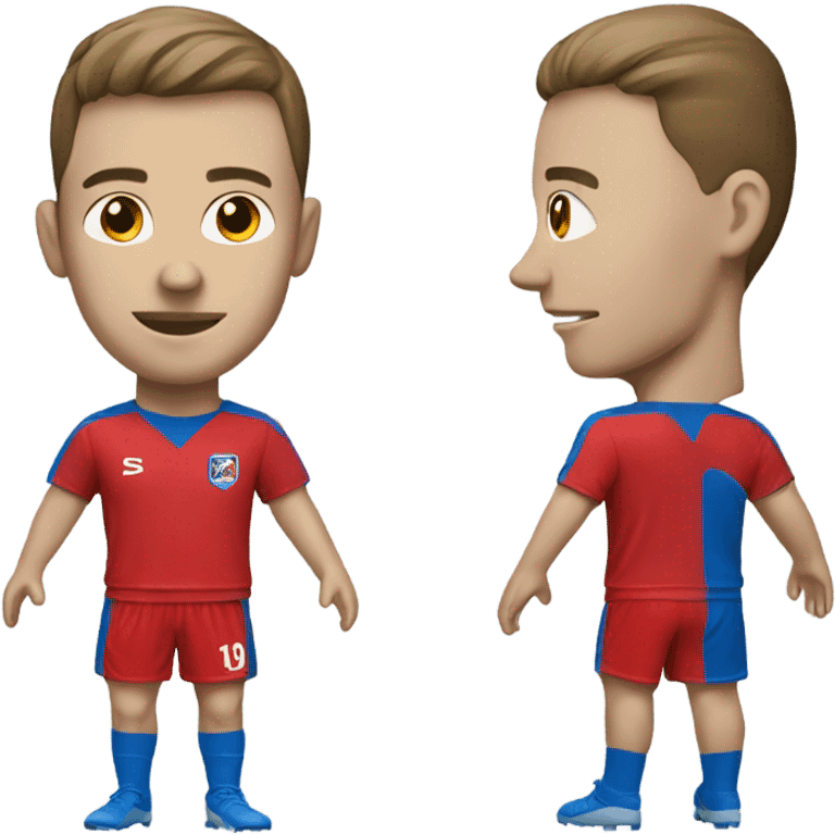 Footballer in blue and red shirt emoji