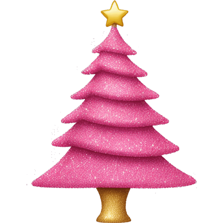 Pink glitter Christmas tree emoji