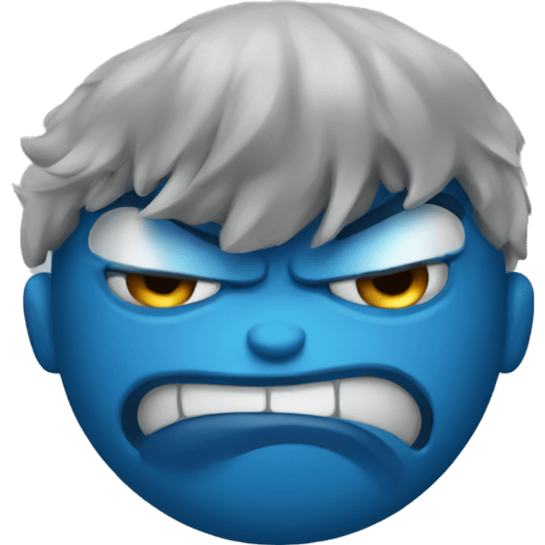 Angry blue emoji