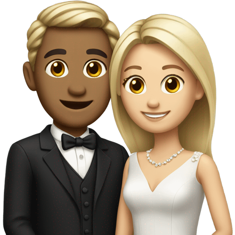 smiling couple in formal attire emoji