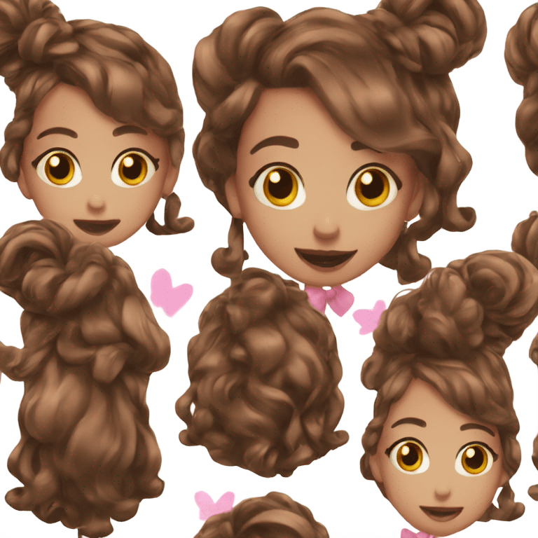 Girly with chocolate hair cute emoji