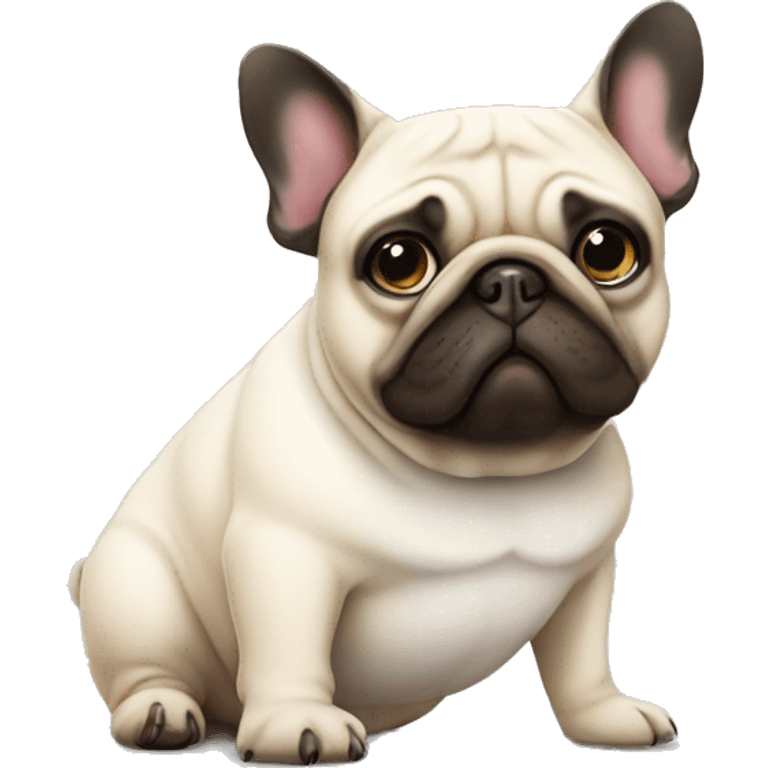 Fat pug and a fat white French bulldog emoji