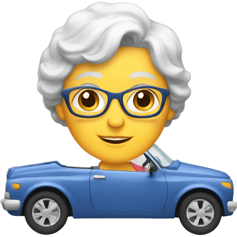 Granny in a big car emoji