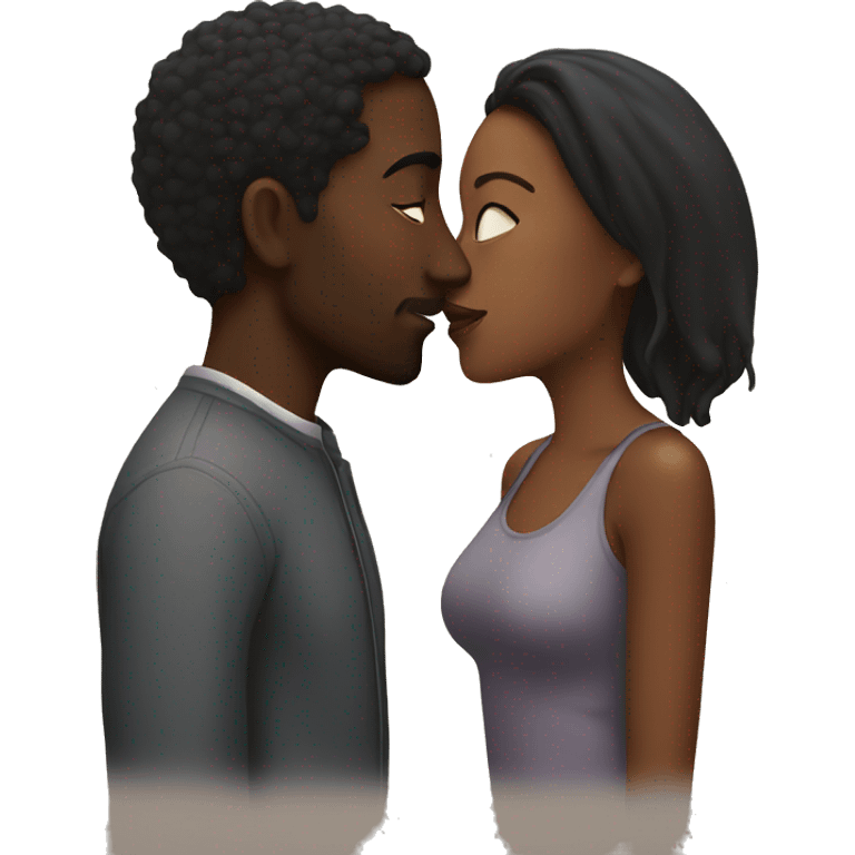 Black couple kissing emoji