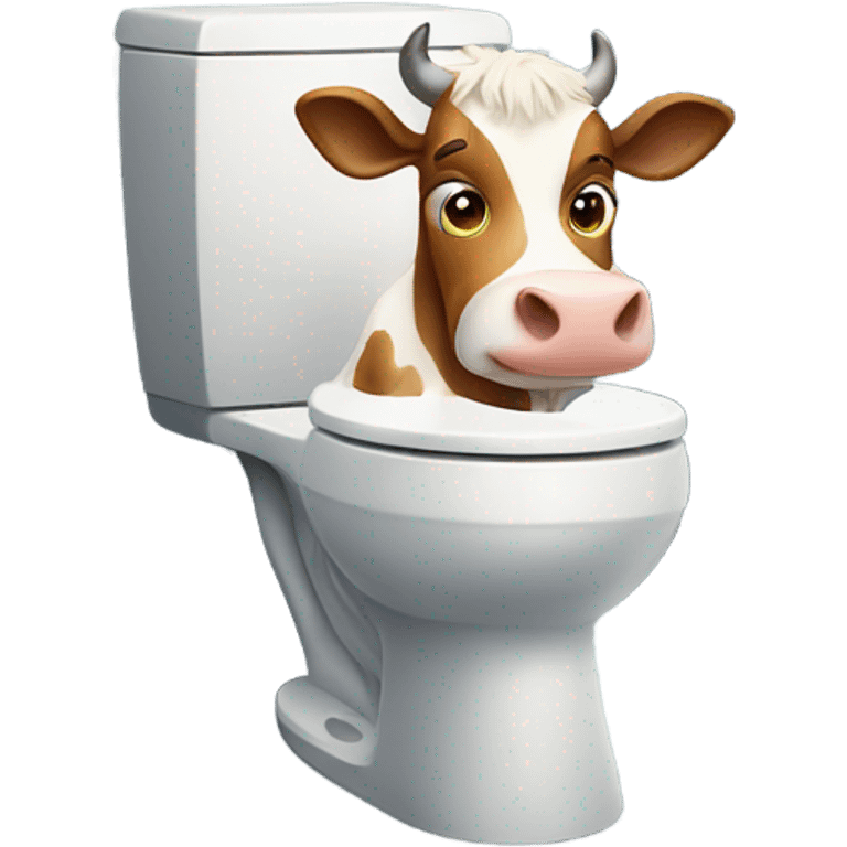 cow sitting on a toilet  emoji