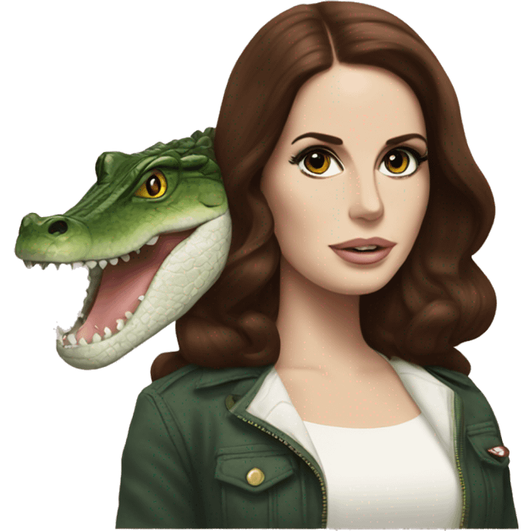 Lana del Rey with an alligator emoji