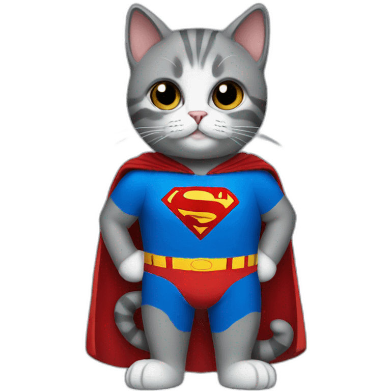 cat wearing a superman dress emoji