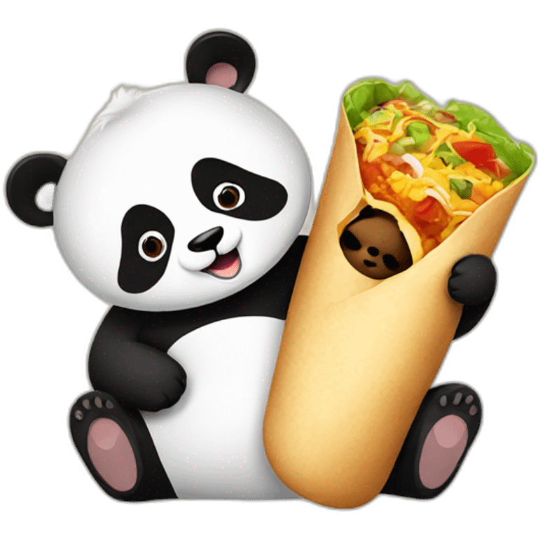 a panda and a burrito emoji