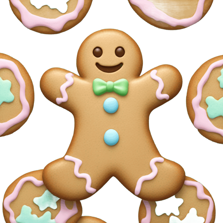 Pastel gingerbread man emoji