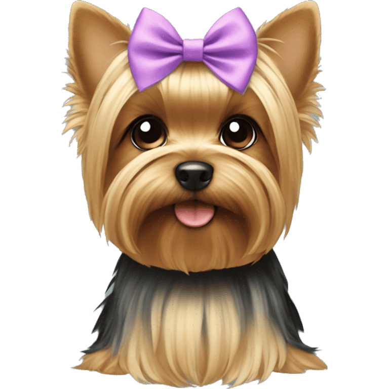 yorkie with a bow emoji