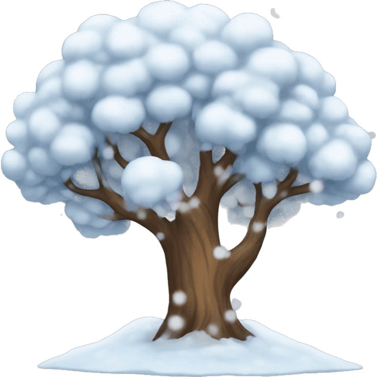 tree with snow  emoji