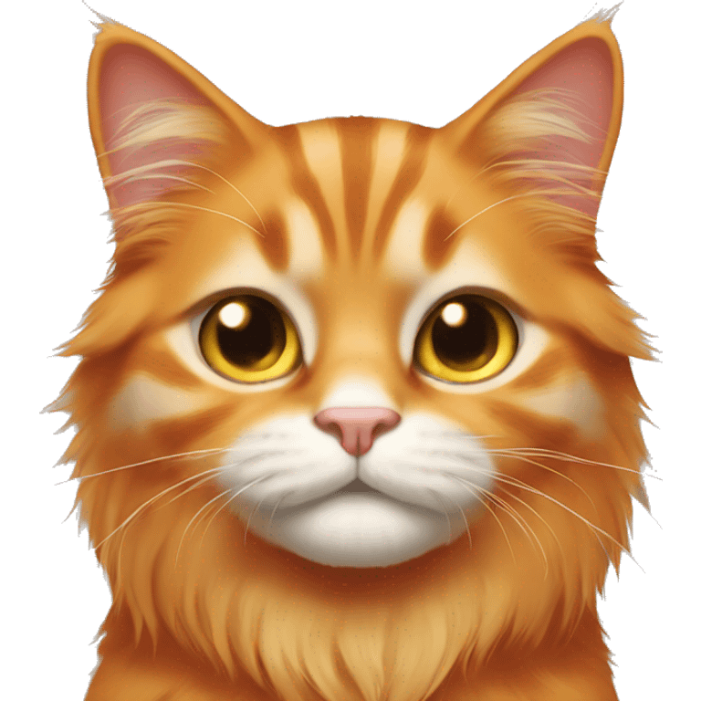 Long hair orange cat with an extra toe emoji